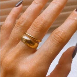 2mm skinny gold stackable ring, water resistant